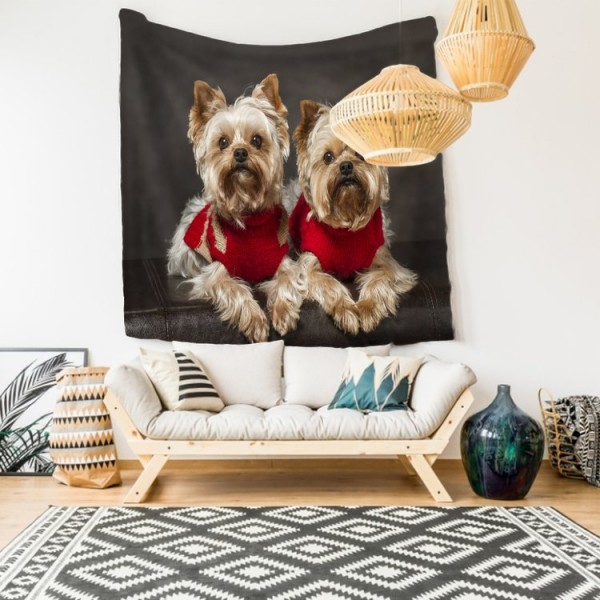 Two Dogs - 100*75cm - Printed Tapestry UK