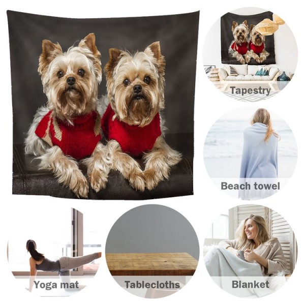 Two Dogs - 100*75cm - Printed Tapestry UK