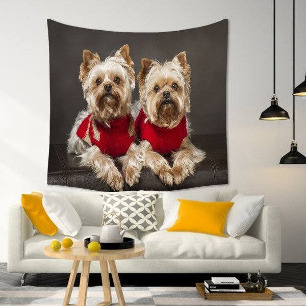 Two Dogs - 100*75cm - Printed Tapestry UK