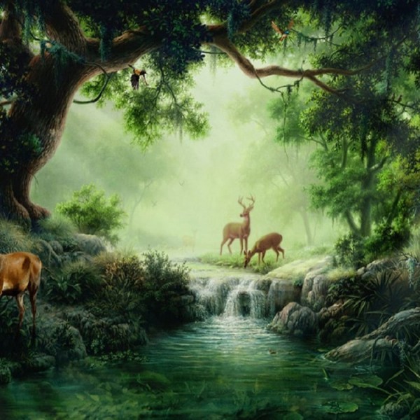 River Fawn - 100*75cm - Printed Tapestry UK