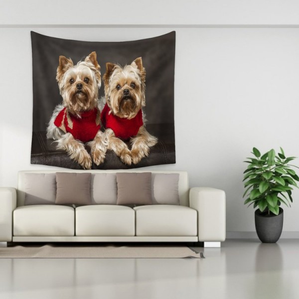 Two Dogs - 100*75cm - Printed Tapestry UK