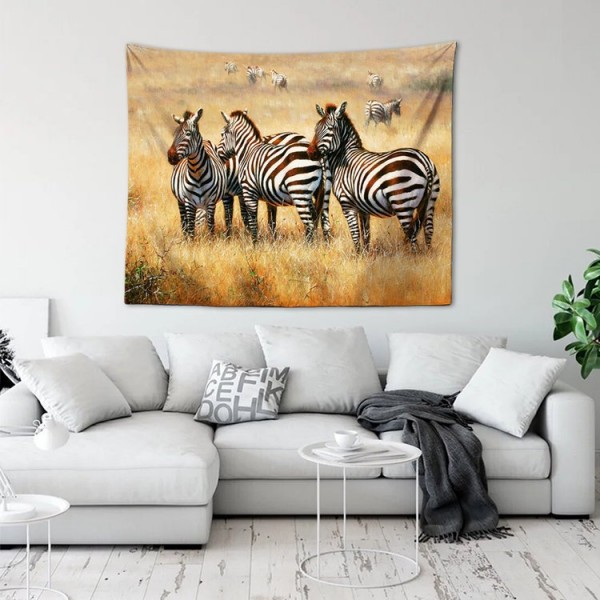 Zebra Herd - 100*75cm - Printed Tapestry UK