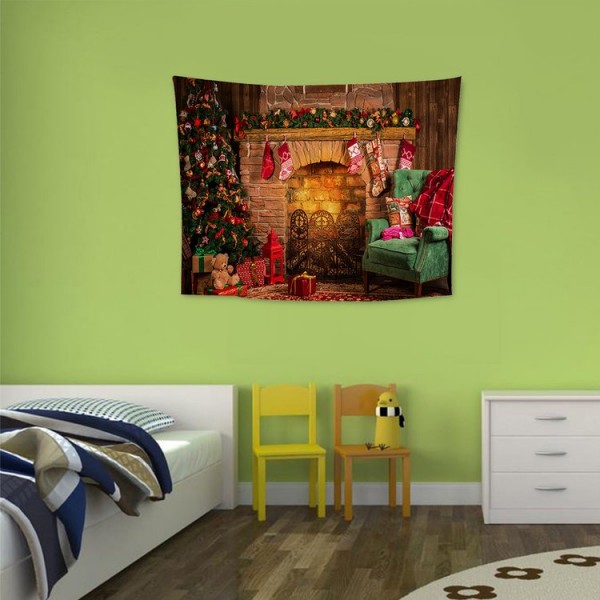Christmas Fireplace - 100*75cm - Printed Tapestry UK