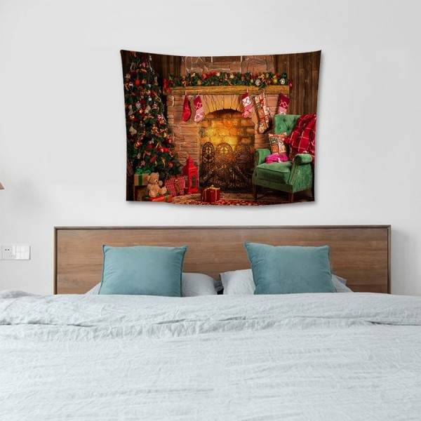 Christmas Fireplace - 100*75cm - Printed Tapestry UK