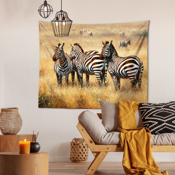 Zebra Herd - 100*75cm - Printed Tapestry UK