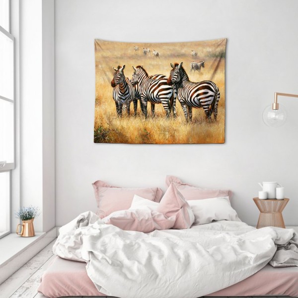 Zebra Herd - 100*75cm - Printed Tapestry UK
