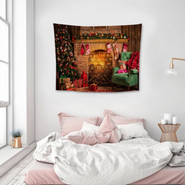 Christmas Fireplace - 100*75cm - Printed Tapestry UK