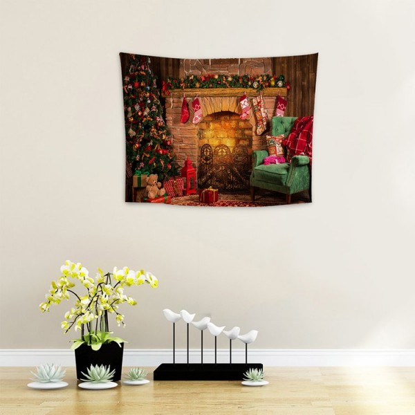 Christmas Fireplace - 100*75cm - Printed Tapestry UK