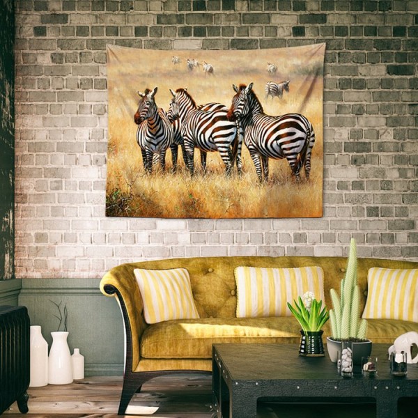 Zebra Herd - 100*75cm - Printed Tapestry UK