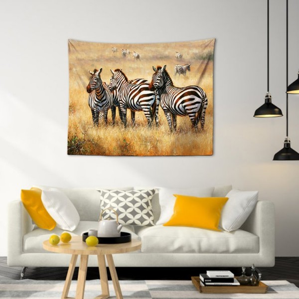 Zebra Herd - 100*75cm - Printed Tapestry UK