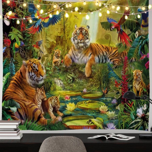 Tigers - 100*75cm - Printed Tapestry UK