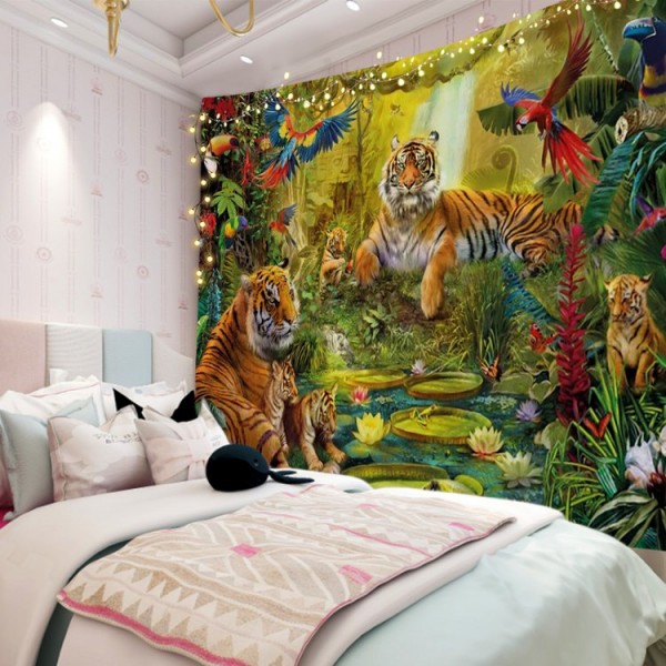 Tigers - 100*75cm - Printed Tapestry UK