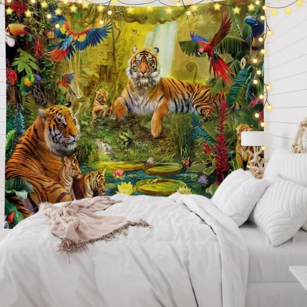 Tigers - 100*75cm - Printed Tapestry UK