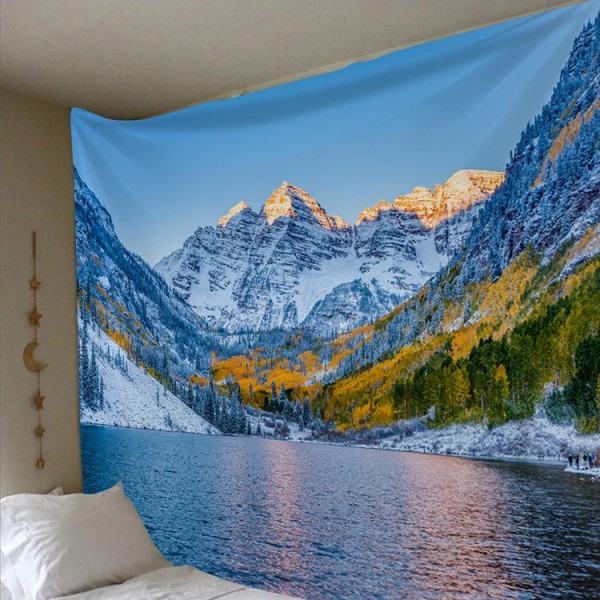 Snow Mountain Lake - 100*75cm - Printed Tapestry UK