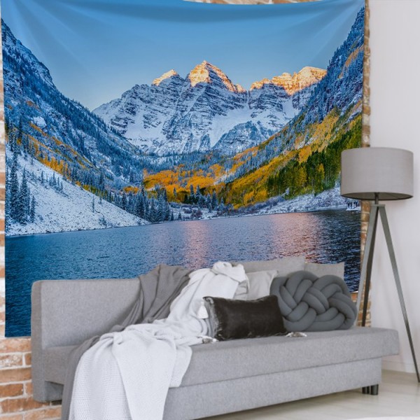 Snow Mountain Lake - 100*75cm - Printed Tapestry UK