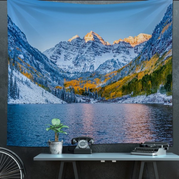 Snow Mountain Lake - 100*75cm - Printed Tapestry UK