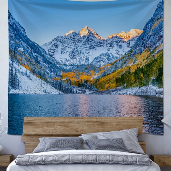 Snow Mountain Lake - 100*75cm - Printed Tapestry UK