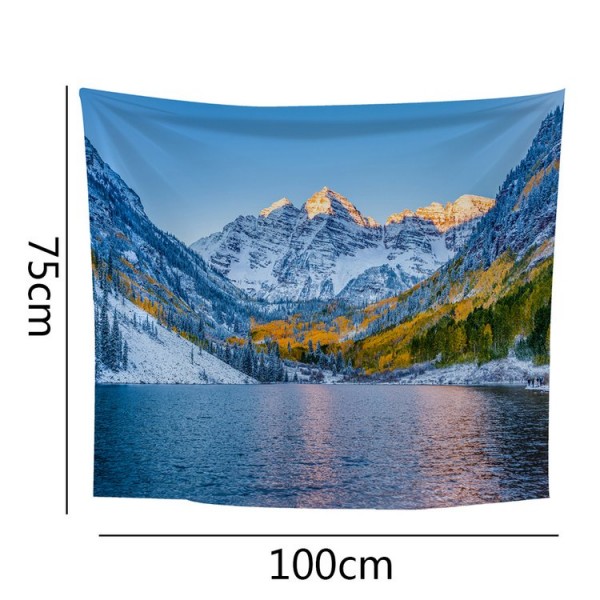 Snow Mountain Lake - 100*75cm - Printed Tapestry UK