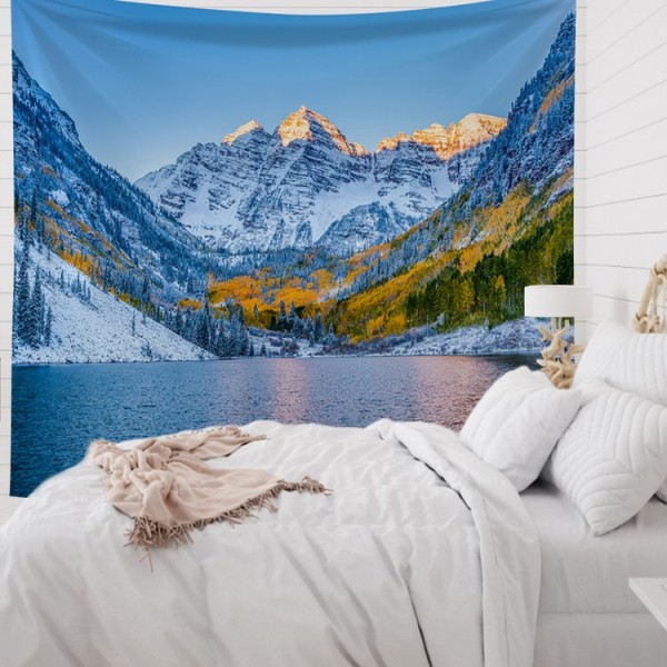 Snow Mountain Lake - 100*75cm - Printed Tapestry UK
