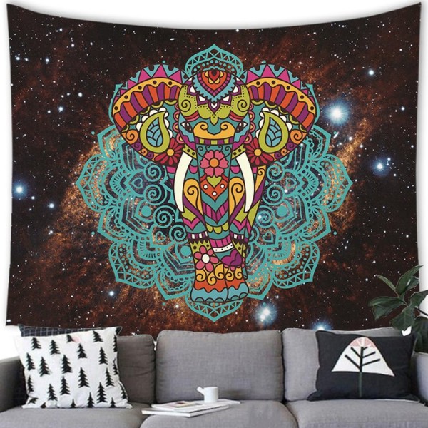 Flower Elephant  Animal - 100*75cm - Printed Tapestry UK