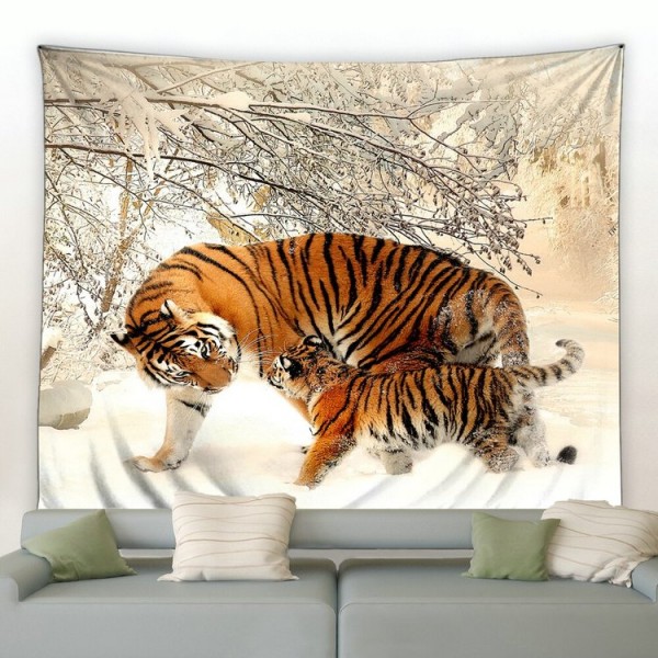 Tiger Mother and Son - 100*75cm - Printed Tapestry UK
