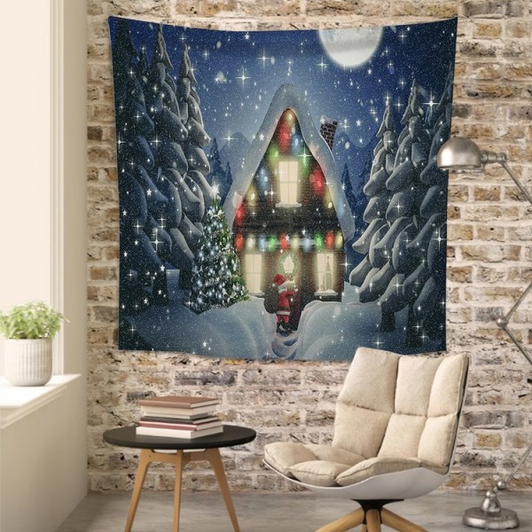 Santa House Christmas - 100*75cm - Printed Tapestry UK