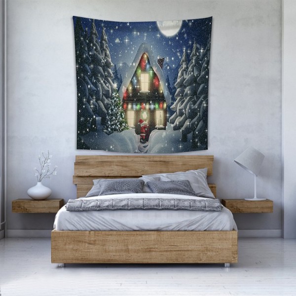 Santa House Christmas - 100*75cm - Printed Tapestry UK