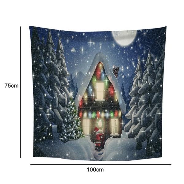 Santa House Christmas - 100*75cm - Printed Tapestry UK