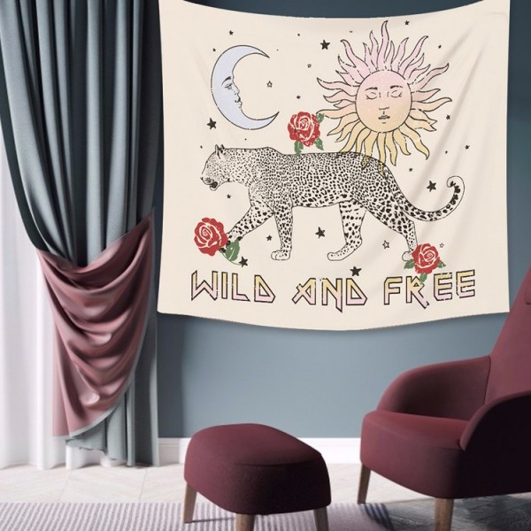 Tiger Sun Moon - 100*75cm - Printed Tapestry UK