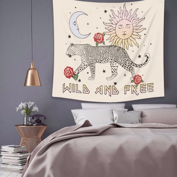 Tiger Sun Moon - 100*75cm - Printed Tapestry UK