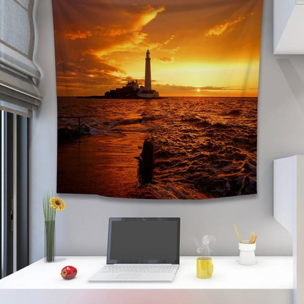 Lighthouse at Dusk - 100*75cm - Printed Tapestry UK