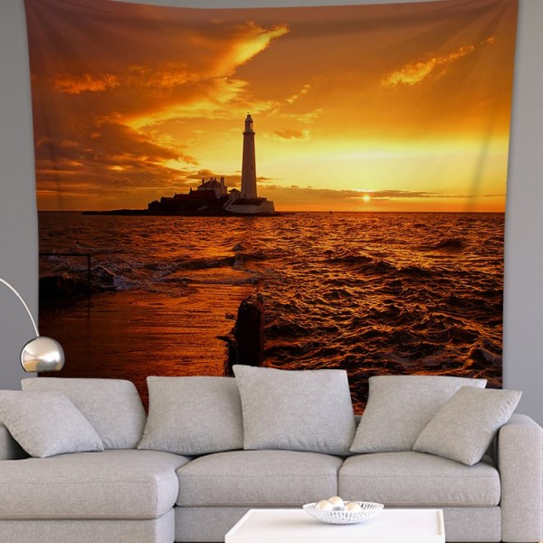 Lighthouse at Dusk - 100*75cm - Printed Tapestry UK