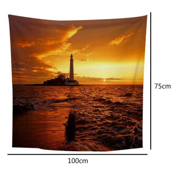 Lighthouse at Dusk - 100*75cm - Printed Tapestry UK