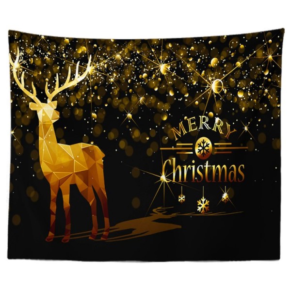 Golden Elk Christmas - 100*75cm - Printed Tapestry UK