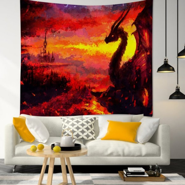 Fire Color Dragon Animal - 100*75cm - Printed Tapestry UK