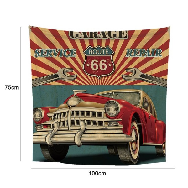 Route 66 Car - 100*75cm - Printed Tapestry UK