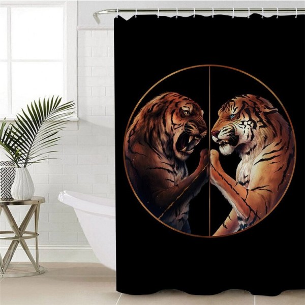 Peace Black - Print Shower Curtain UK