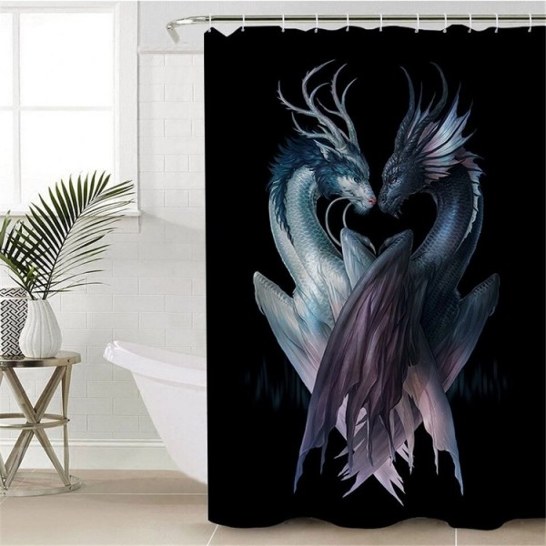 Yin Yang Dragons - Print Shower Curtain UK