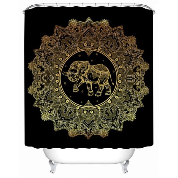 Mandala Elephant - Print Shower Curtain UK