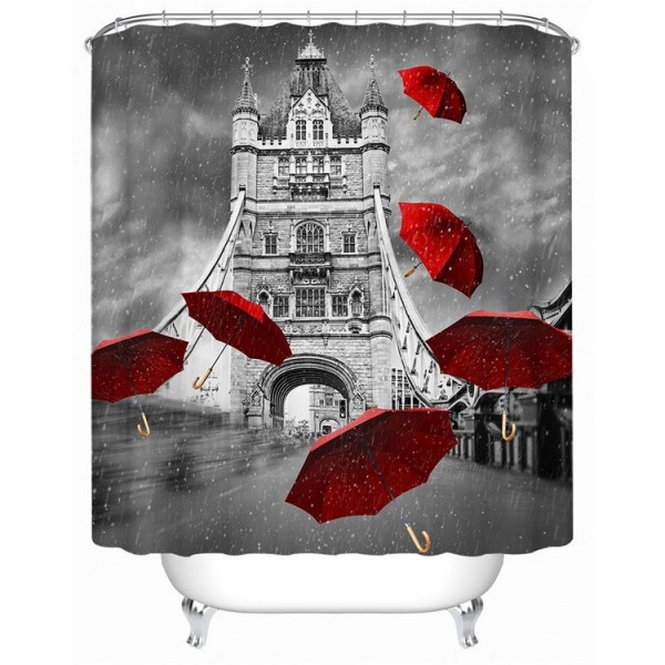 Red Umbrella - Print Shower Curtain UK