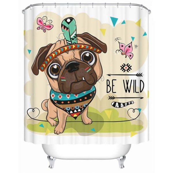 Pug - Print Shower Curtain UK