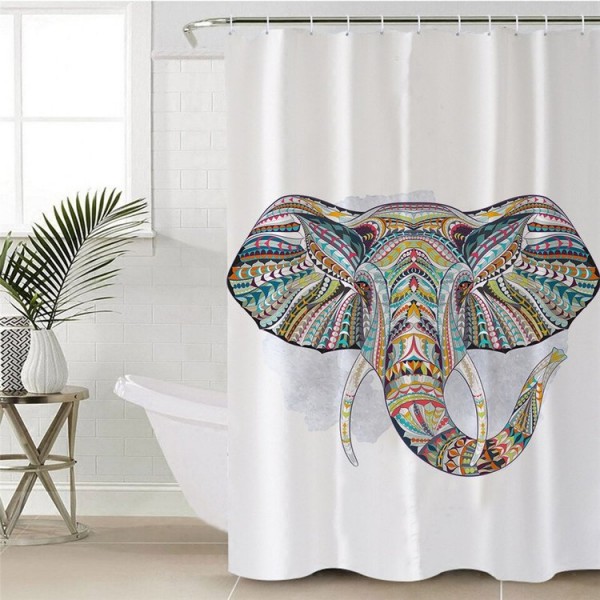 Rainbow Elephant - Print Shower Curtain UK