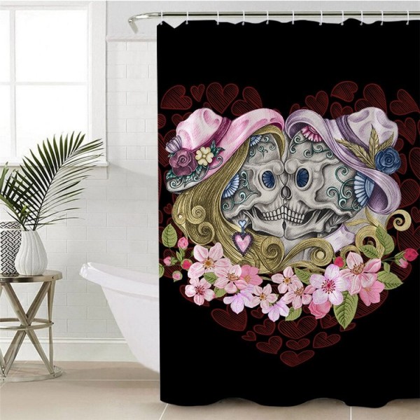 Skull Couples - Print Shower Curtain UK
