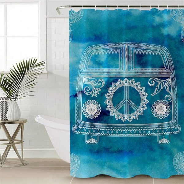 Blue - Print Shower Curtain UK