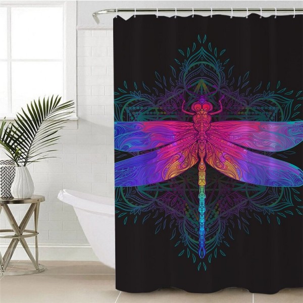 Dragonfly Mandala - Print Shower Curtain UK