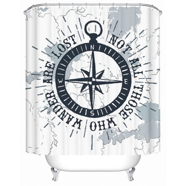 Compass - Print Shower Curtain UK