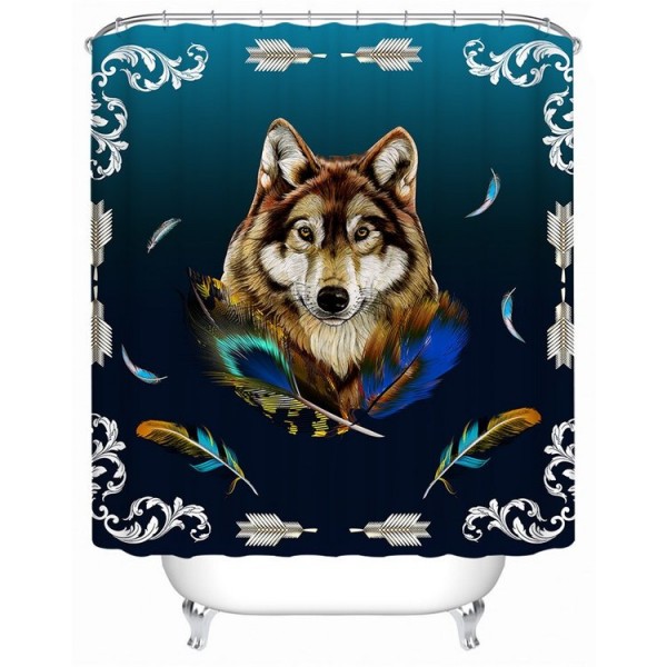 Royal Wolf Blue - Print Shower Curtain UK
