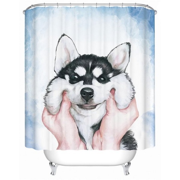 Husky Puppy - Print Shower Curtain UK