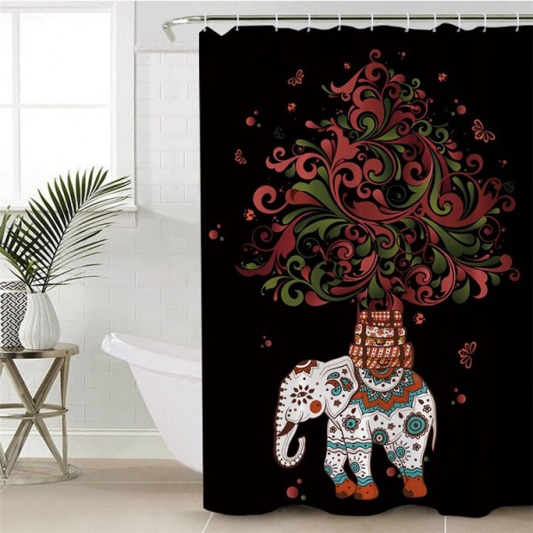 Rainbow Elephant - Print Shower Curtain UK