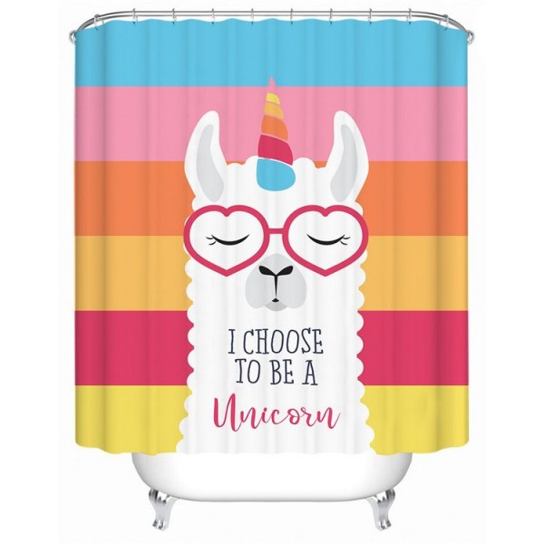 Cute Llama - Print Shower Curtain UK